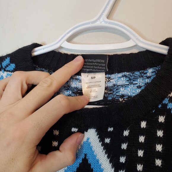 Pink Floyd Ugly Christmas Sweater Knit Sweater Black Size S - Picture 5 of 5